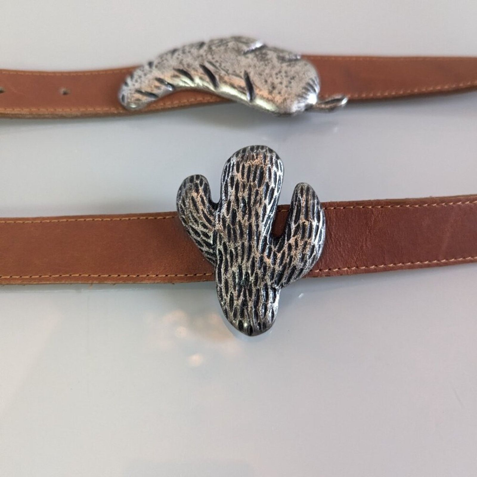 Guess Guess Vintage Leather Belt Metal Cactus Snake Chili Pepper Size ONE SIZE - 6 Thumbnail