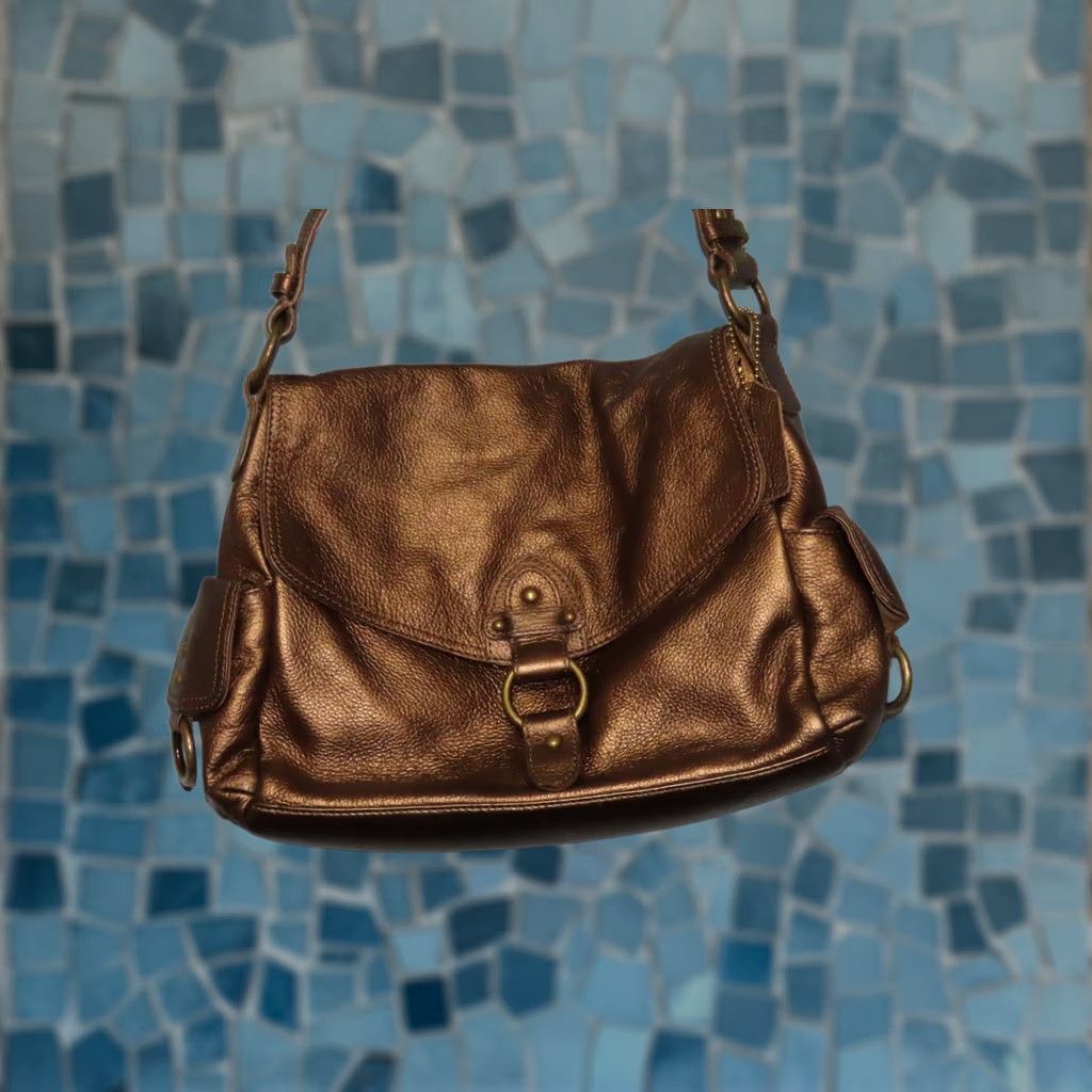 Vintage St. John's Bay Pebbled Genuine Leather Bronze Shoulder Bag Purse Size ONE SIZE - 1 Thumbnail