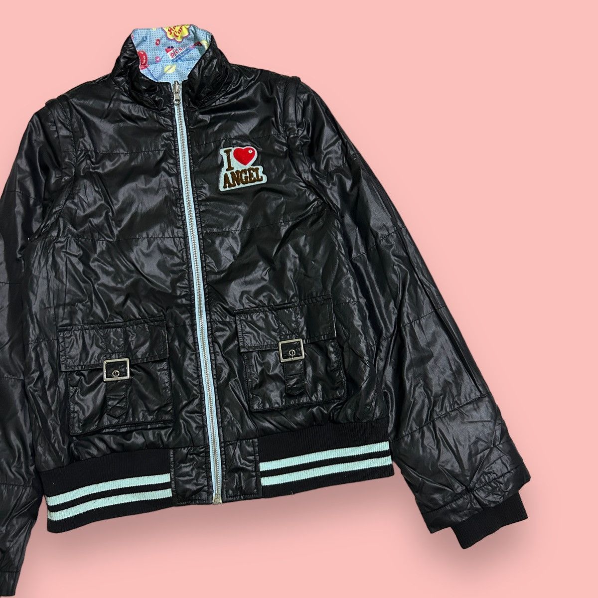 Angel Blue × Hysteric Glamour × Japanese Brand 1990s Angle Blue - Reversible Puffer Jacket Size US S / EU 44-46 / 1 - 11 Thumbnail