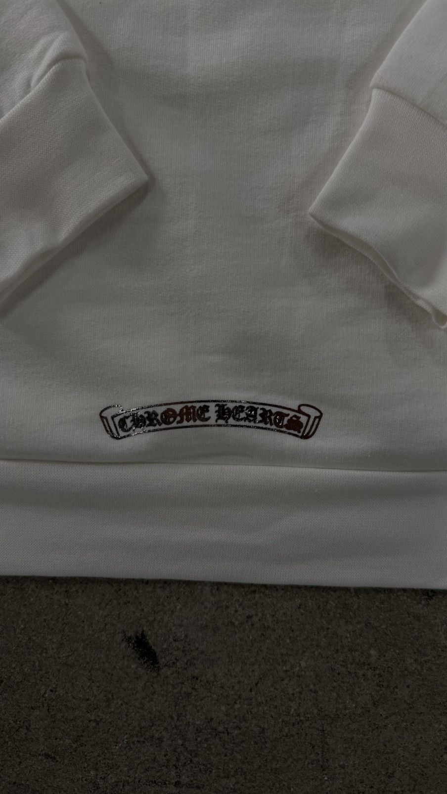 Chrome Hearts Chrome Hearts White Foil Hoodie Silver Scroll Script Size US M / EU 48-50 / 2 - 6 Thumbnail
