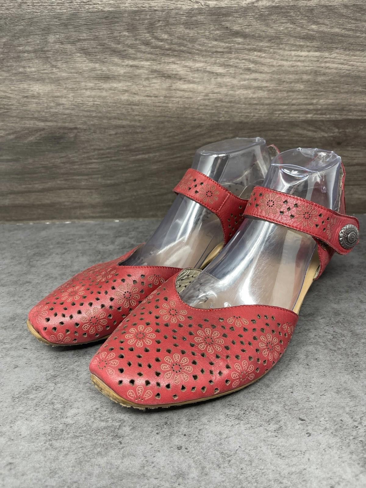 Rieker Rieker Mirjam 53 Shoes Womens Size 11 (42) Red Leather Size US 11 / IT 41 - 2 Thumbnail