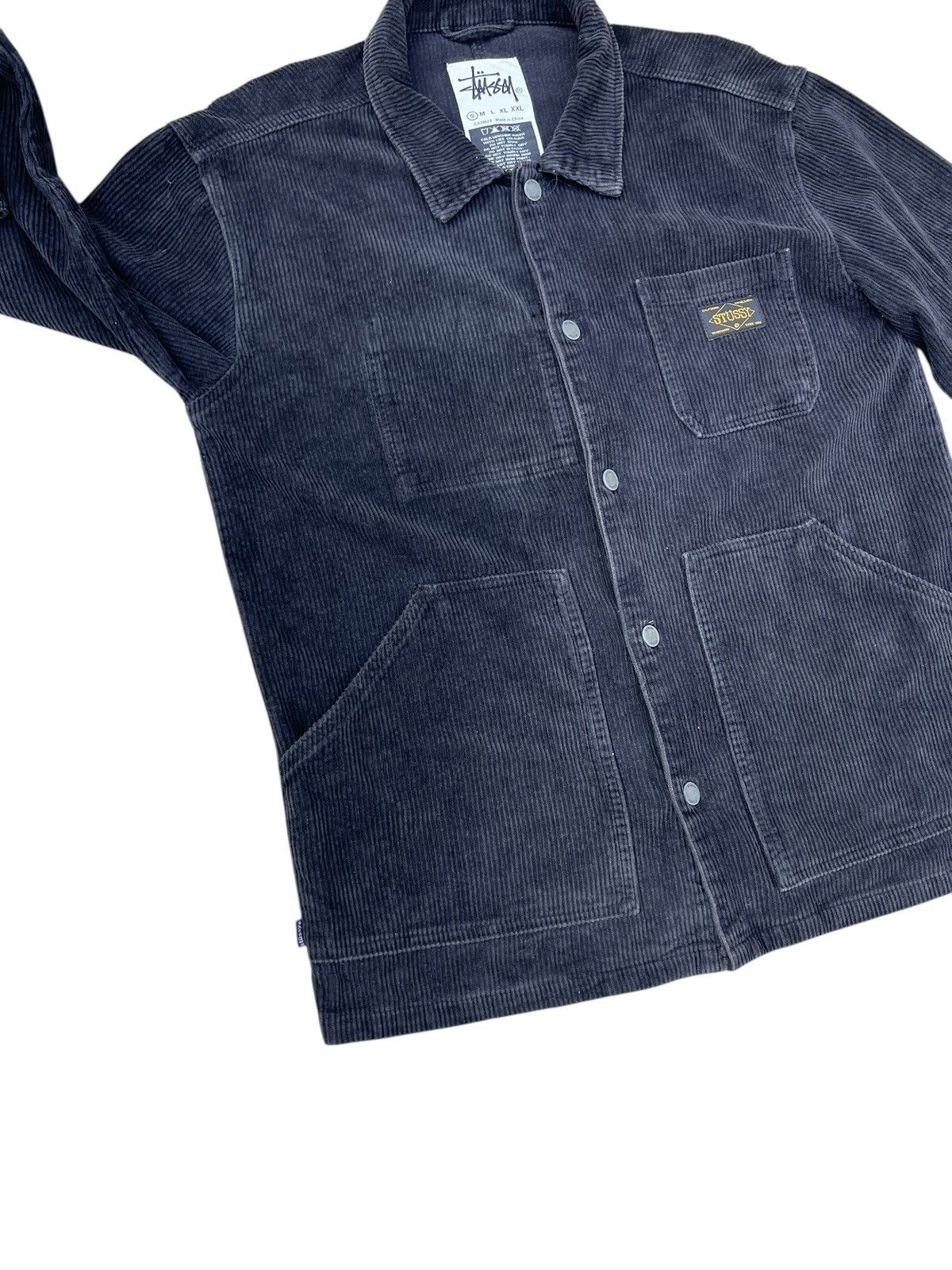 Stussy Vintage Y2K Stussy Fade Black 4 Pocket Corduroy Jacket Size US M / EU 48-50 / 2 - 8 Thumbnail
