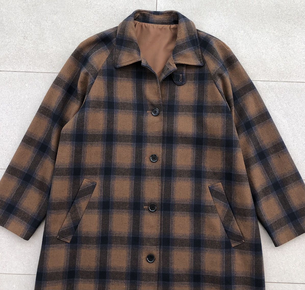 GU Japanese Brand GU Check Bal Collar Coat Winter Jacket Size US XL / EU 56 / 4 - 3 Thumbnail