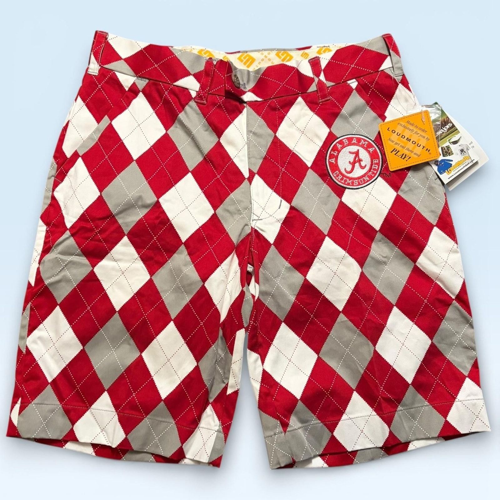 Vintage Alabama Crimson Tide Shorts Mens 30 Argyle Golf Loudmouth Size US 30 / EU 46 - 1 Thumbnail