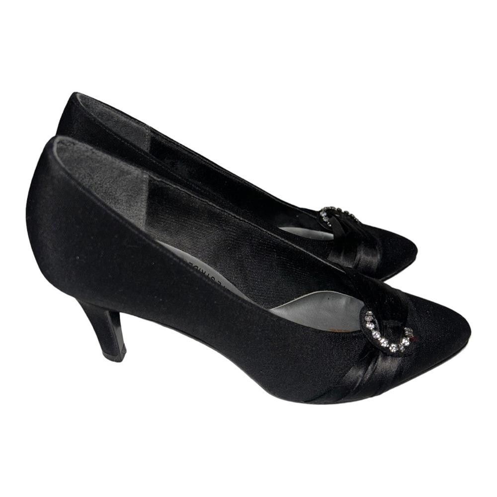 Designer Life Stride l Rhinestones Black Pointed Heels 6.5 Size US 6.5 / IT 36.5 - 7 Thumbnail
