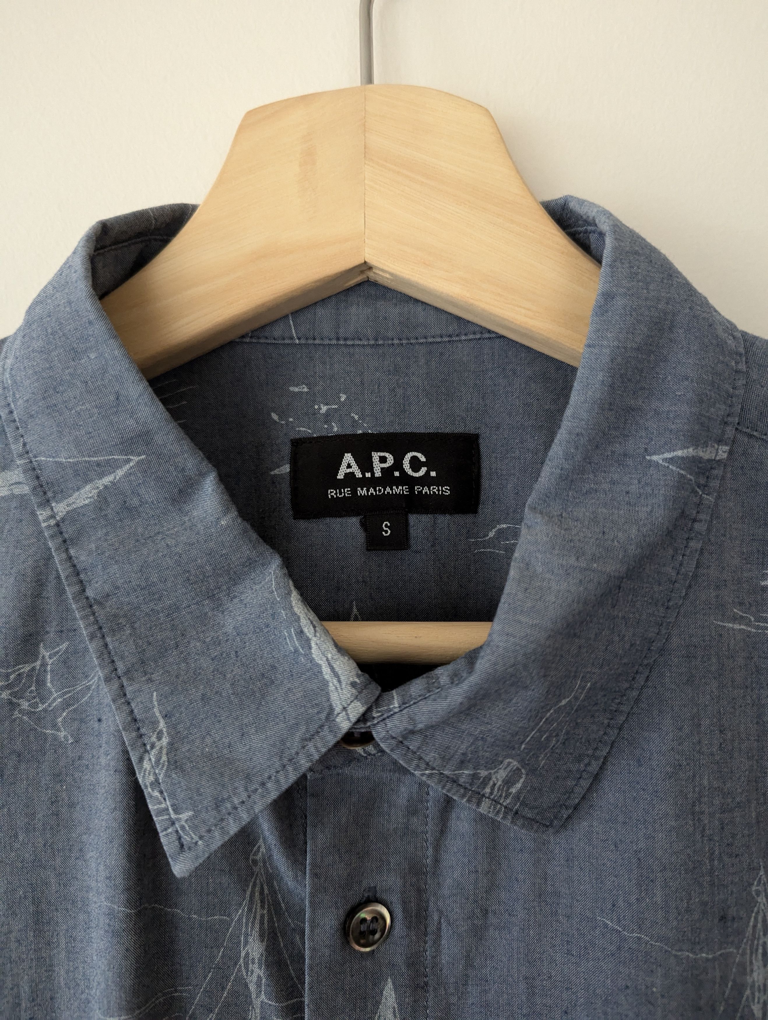 A.P.C. A.P.C. SAILBOAT BLUE LONG SLEEVE SHIRT - LIKE NEW - APC Size US S / EU 44-46 / 1 - 2 Thumbnail