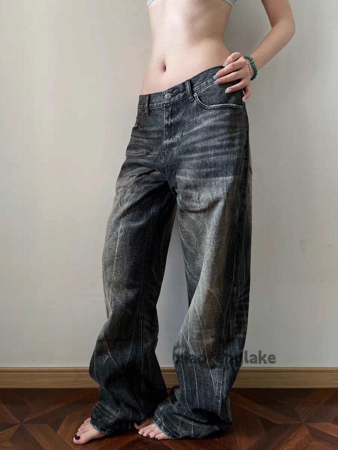 Vintage Custom washed faded loose baggy skate hiphop jeans Size US 30 / EU 46 - 5 Thumbnail