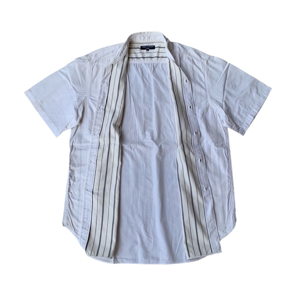 Comme des Garcons Homme Vintage Comme des Garcons Homme White Stripe Shirts Size US L / EU 52-54 / 3 - 2 Thumbnail