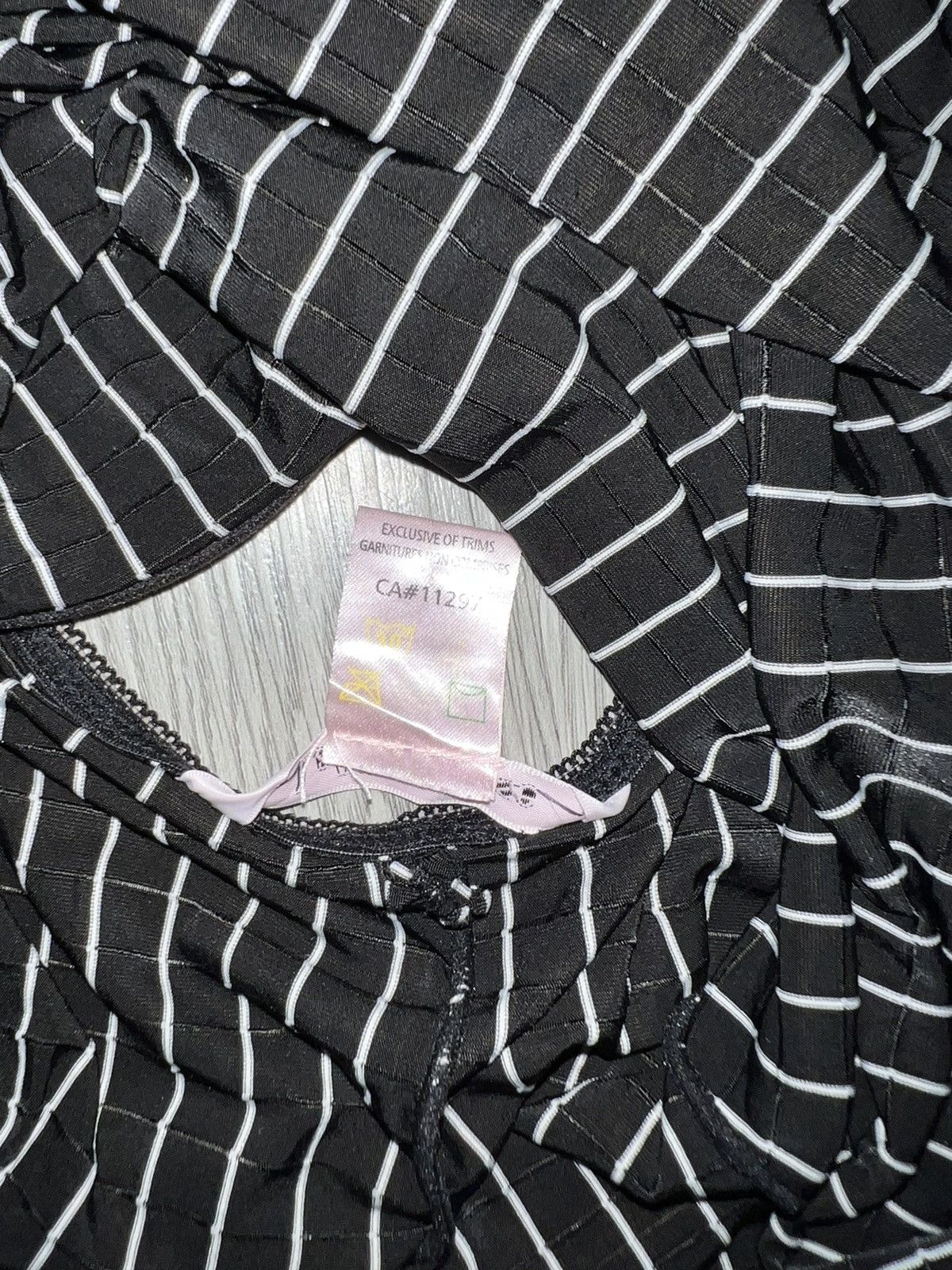 Japanese Brand Black striped with lace mini dress 🖤 Size M / US 6-8 / IT 42-44 - 12 Thumbnail