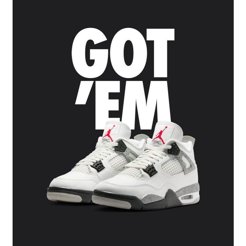 Jordan Brand × Nike Air Jordan 4 Retro "White Cement" Men's Shoes Size: M 9.5 Size US 9.5 / EU 42-43 - 1 Thumbnail
