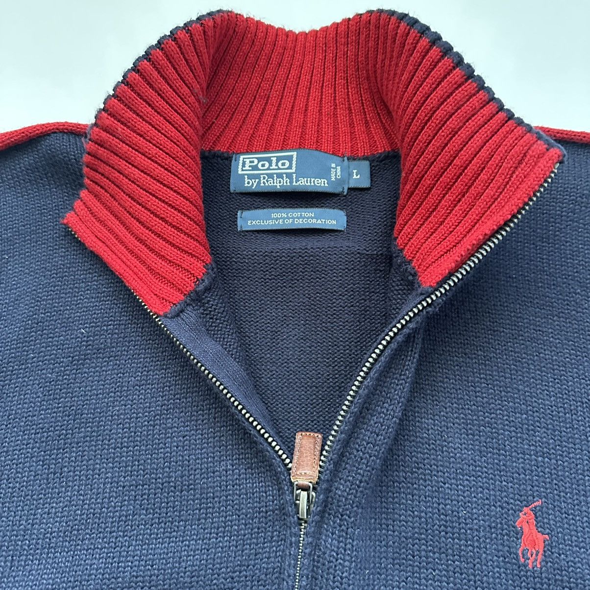 Polo Ralph Lauren Polo Ralph Lauren Navy Red Pullover Sweater Large Vintage Size US L / EU 52-54 / 3 - 6 Thumbnail
