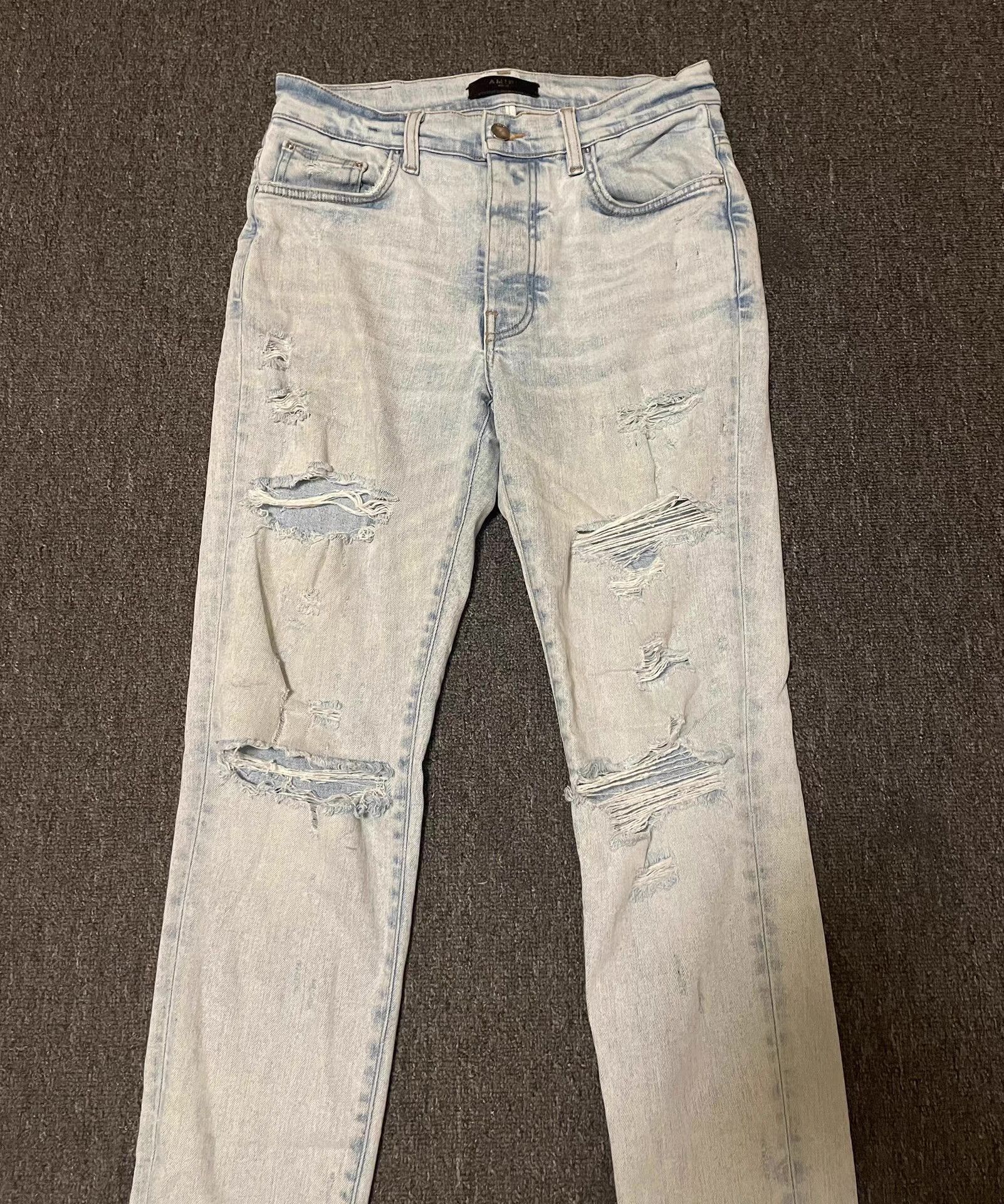 Amiri Blue Distressed Denim Jeans Size 32 Size US 32 / EU 48 - 1 Thumbnail