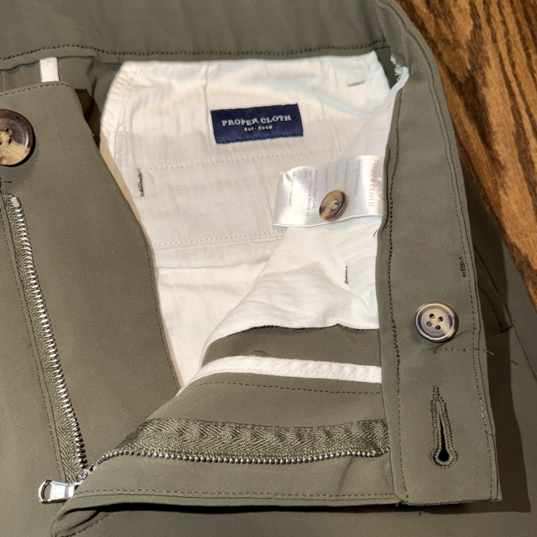 Vintage Proper Cloth Milano Fatigue Performance Knit Pants 35X26 Green Size US 35 - 4 Thumbnail