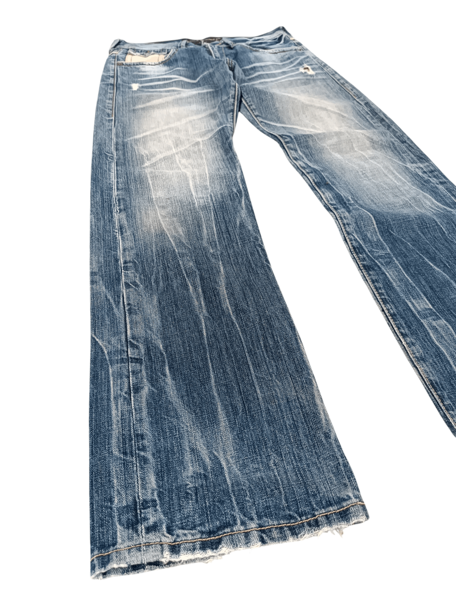 Japanese Brand 💥Flare💥90s Back Number Distress Ripped Jeans Faded Size US 32 / EU 48 - 6 Thumbnail