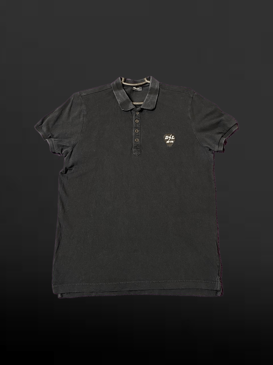 Polo Black Logo Diesel Y2K Size L Vintage T-Shirt