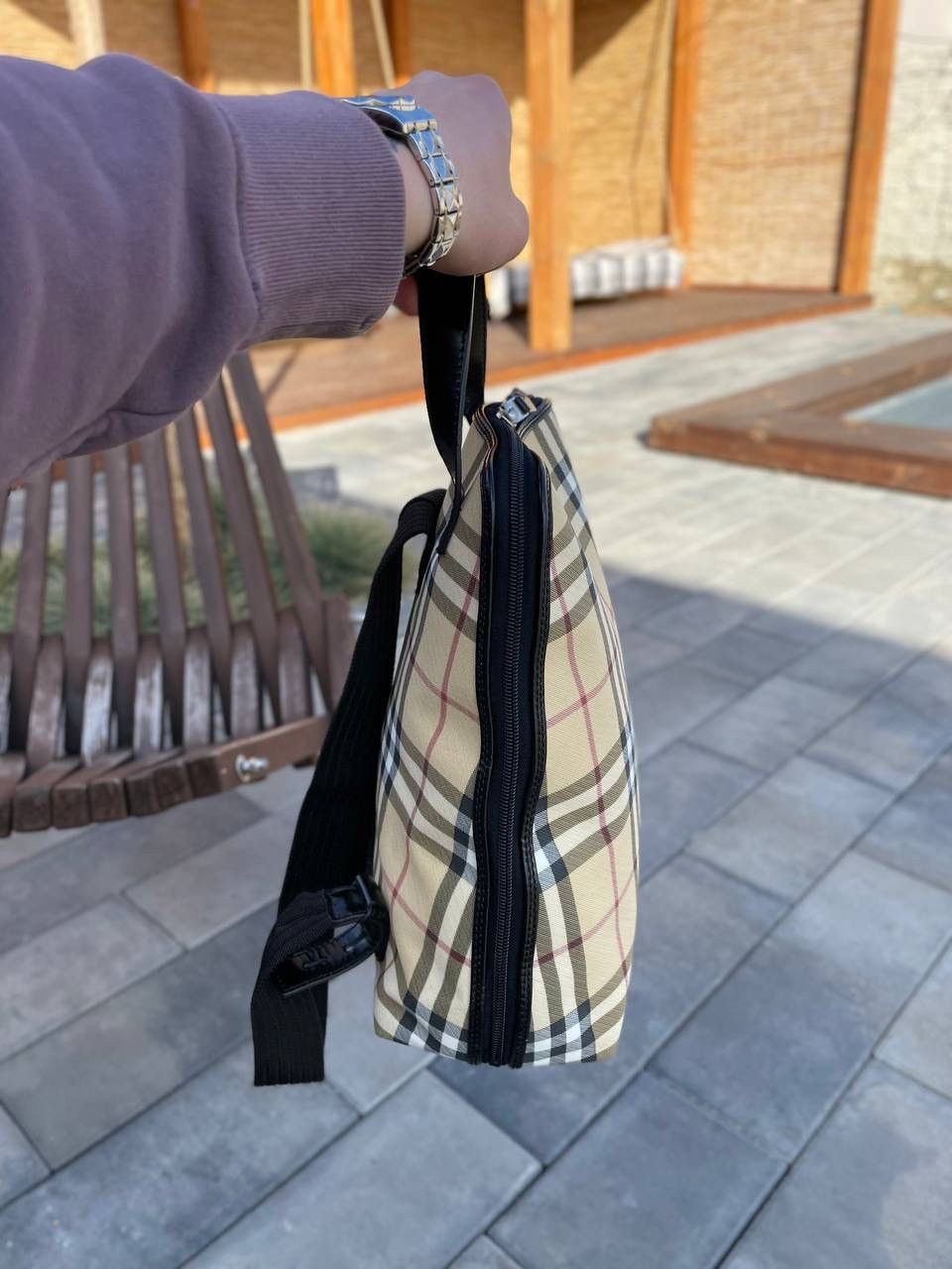 Burberry Burberry Leather Nova Check Coated Canvas Backpack Size ONE SIZE - 14 Thumbnail