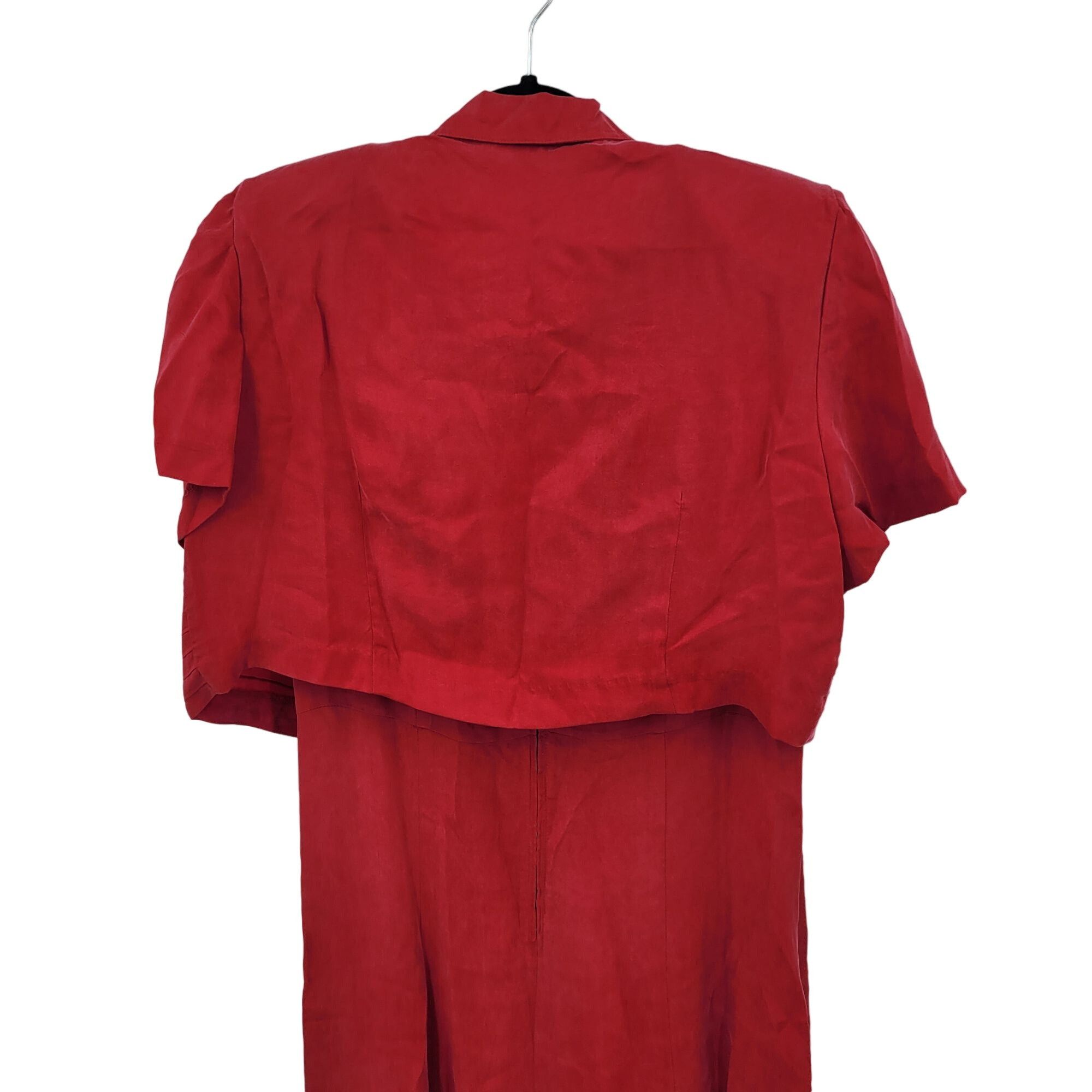 Vintage Karin Stevens Red Sleeveless Modest Maxi Dress 16 2pc Set Pl Size XXL / US 16-18 / IT 52-54 - 9 Thumbnail
