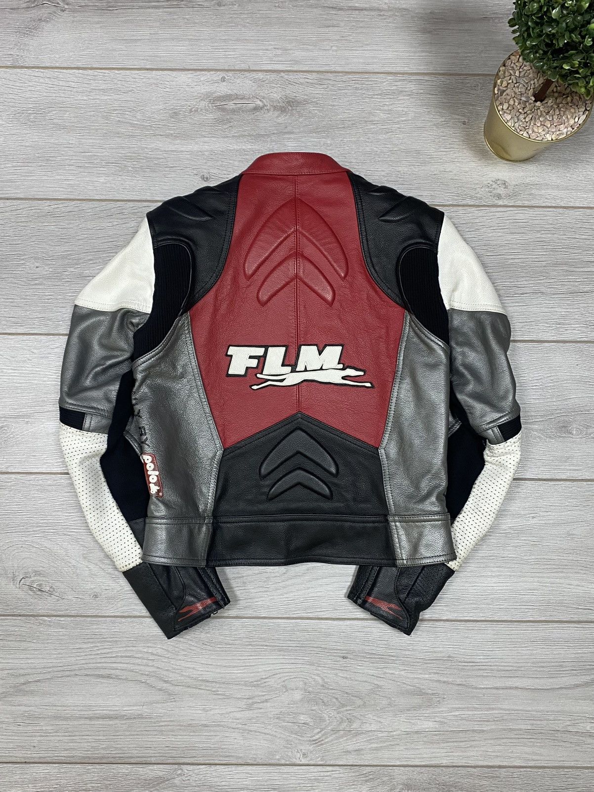 Vintage FLM MOTO with protection leather racing jacket Size US S / EU 44-46 / 1 - 2 Thumbnail