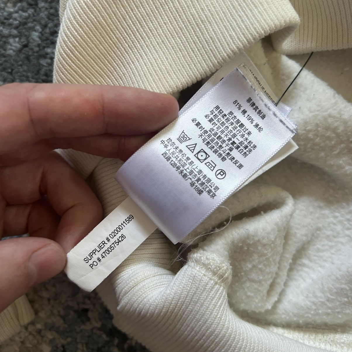 RRL Ralph Lauren 2018 CREAM U.S.R.R.L. MOUNTED COLLAR FOOTBALL CREWNECK BLUE Size US M / EU 48-50 / 2 - 21 Thumbnail