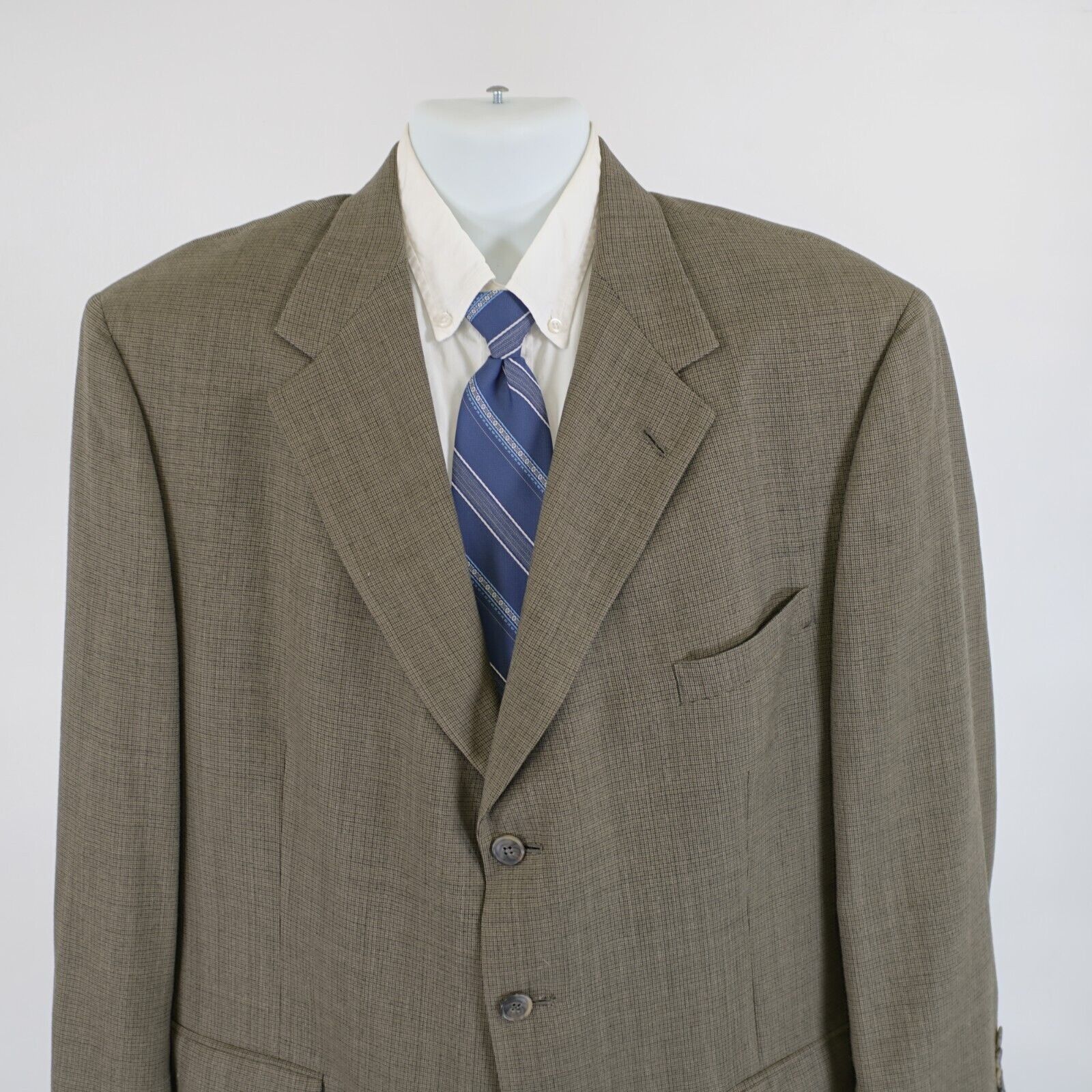 Austin Reed Austin Reed Thick Wool Green Beige Check Sport Coat 46R 3 Bu Size 46R - 1 Thumbnail