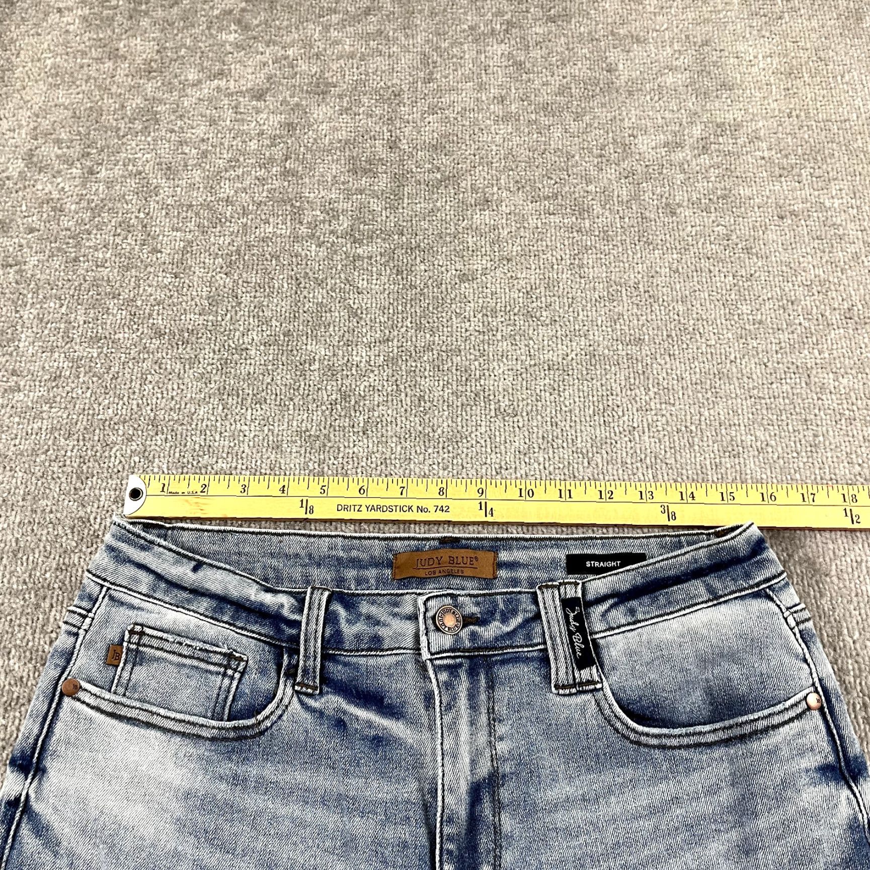 Vintage Judy Blue Jeans Womens 13/31 Denim Blue Straight High Rise Vintage Cuffed 5-Pocket Jeans Size 24" / US 00 / IT 34 - 5 Thumbnail