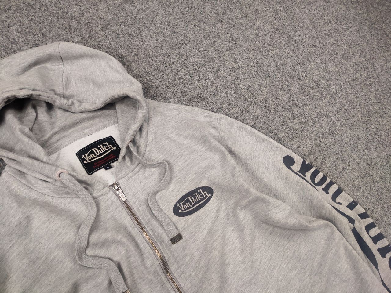 Von Dutch Von Dutch Vintage Gray Zip Hoodie Big sleeves Logo Y2K Style Size US L / EU 52-54 / 3 - 7 Thumbnail