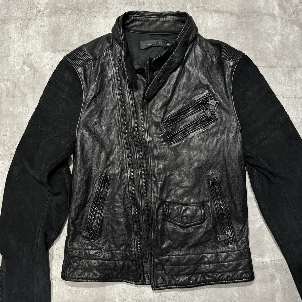 Ralph Lauren Ralph Lauren Black Label Leather Suede Moto Zip Jacket Size US S / EU 44-46 / 1 - 14 Thumbnail