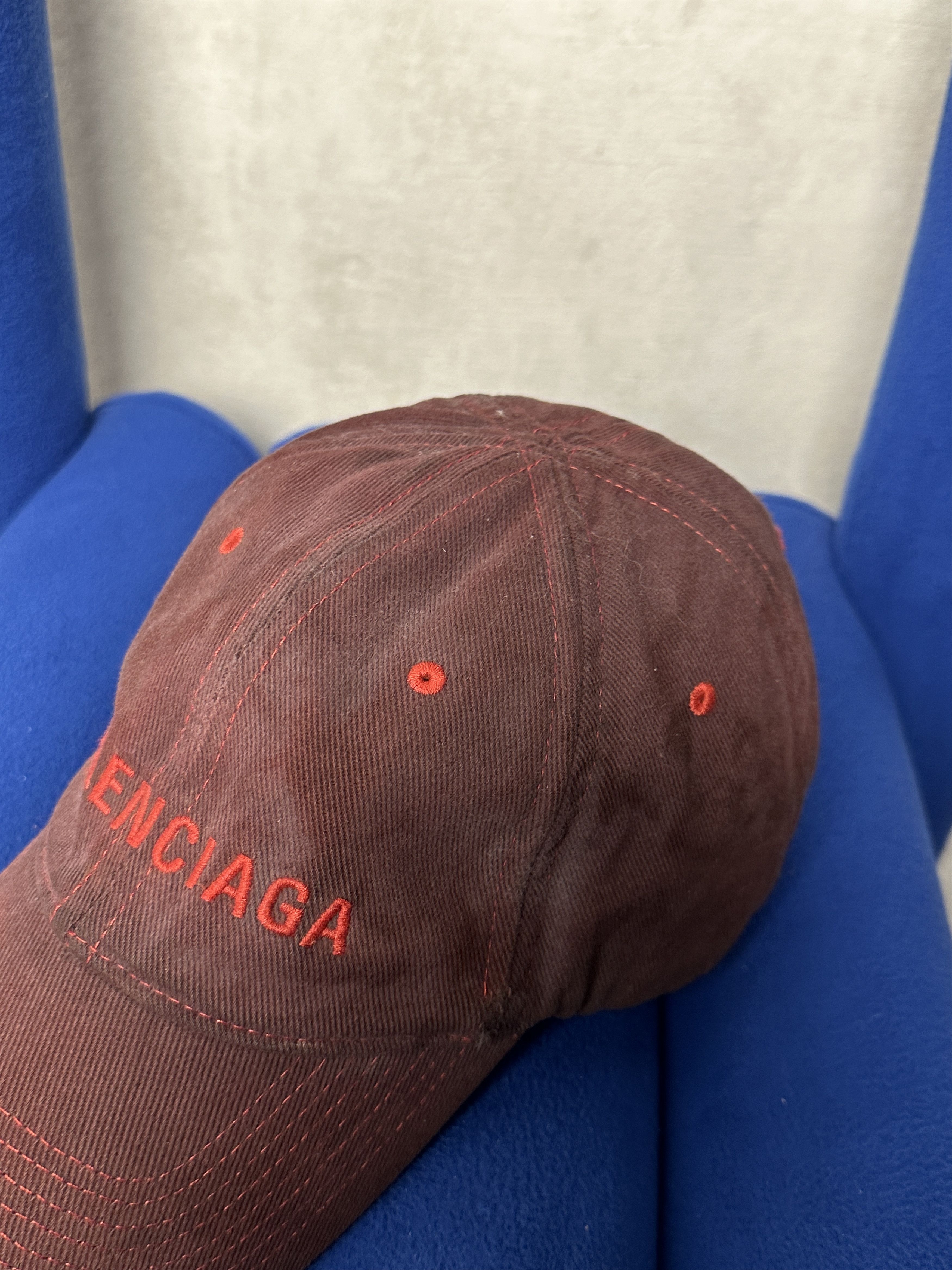 Balenciaga Balenciaga Distressed Embroidered Logo Cap Size ONE SIZE - 6 Thumbnail