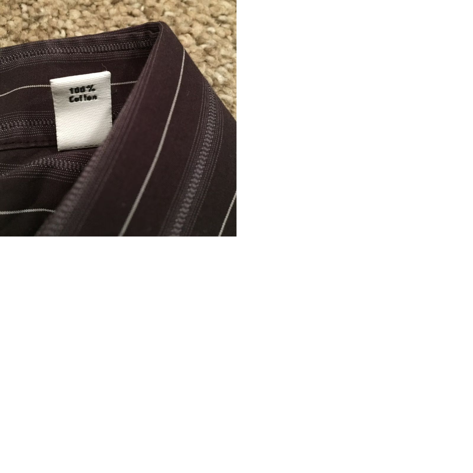 Calvin Klein Calvin Klein Shirt Mens Size 17 Gray Striped Long Sleeve Button Up Size US XL / EU 56 / 4 - 9 Thumbnail