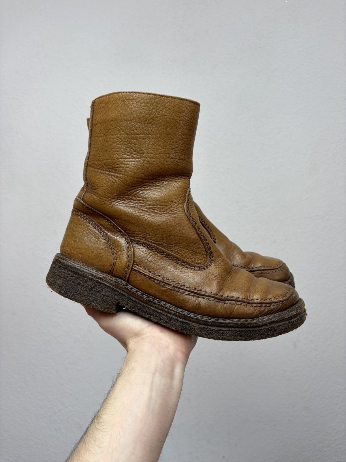 If Six Was Nine Vintage Y2K Guidi CCP Style Distressed Leather Biker Boots Size US 9 / EU 42 - 7 Thumbnail