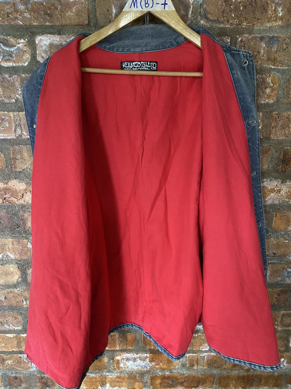 Hex Antistyle 1990s Satanic Boy face Denim Workwear Jacket Size US XL / EU 56 / 4 - 12 Thumbnail