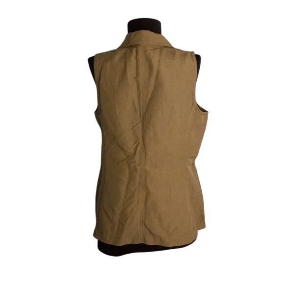 J. Jill J. Jill S SP Womens Petite Silk Linen Blazer Vest Green Size S / US 4 / IT 40 - 3 Thumbnail