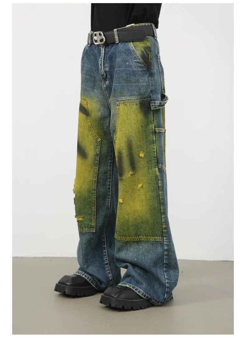 Japanese Brand × Vintage Mid-Waist Baggy Distressed Ripped Jeans Size US 30 / EU 46 - 1 Thumbnail