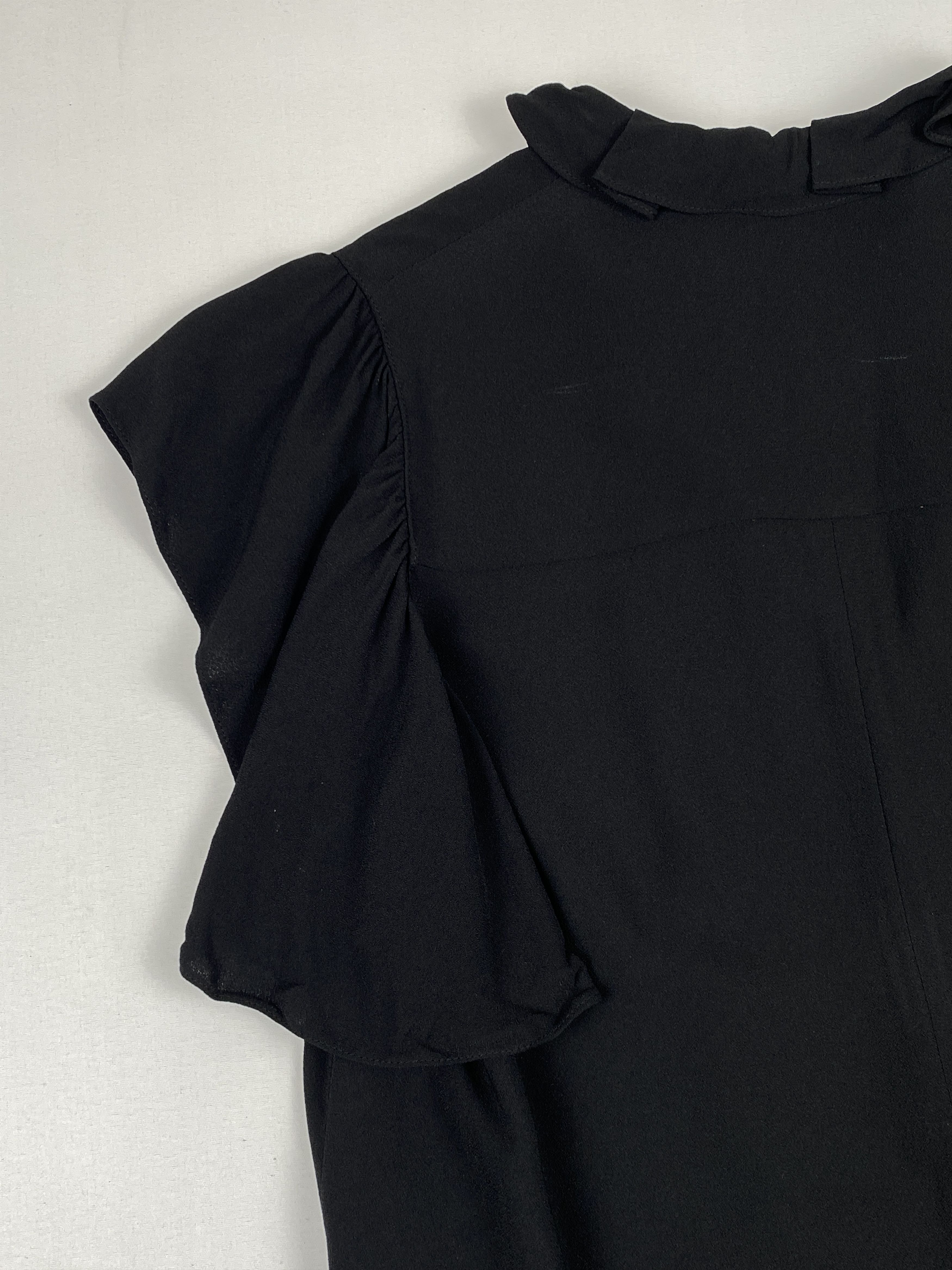 Louis Vuitton Resort 2017 Black Crepe Monogram Tie Blouse Size XS / US 0-2 / IT 36-38 - 8 Thumbnail