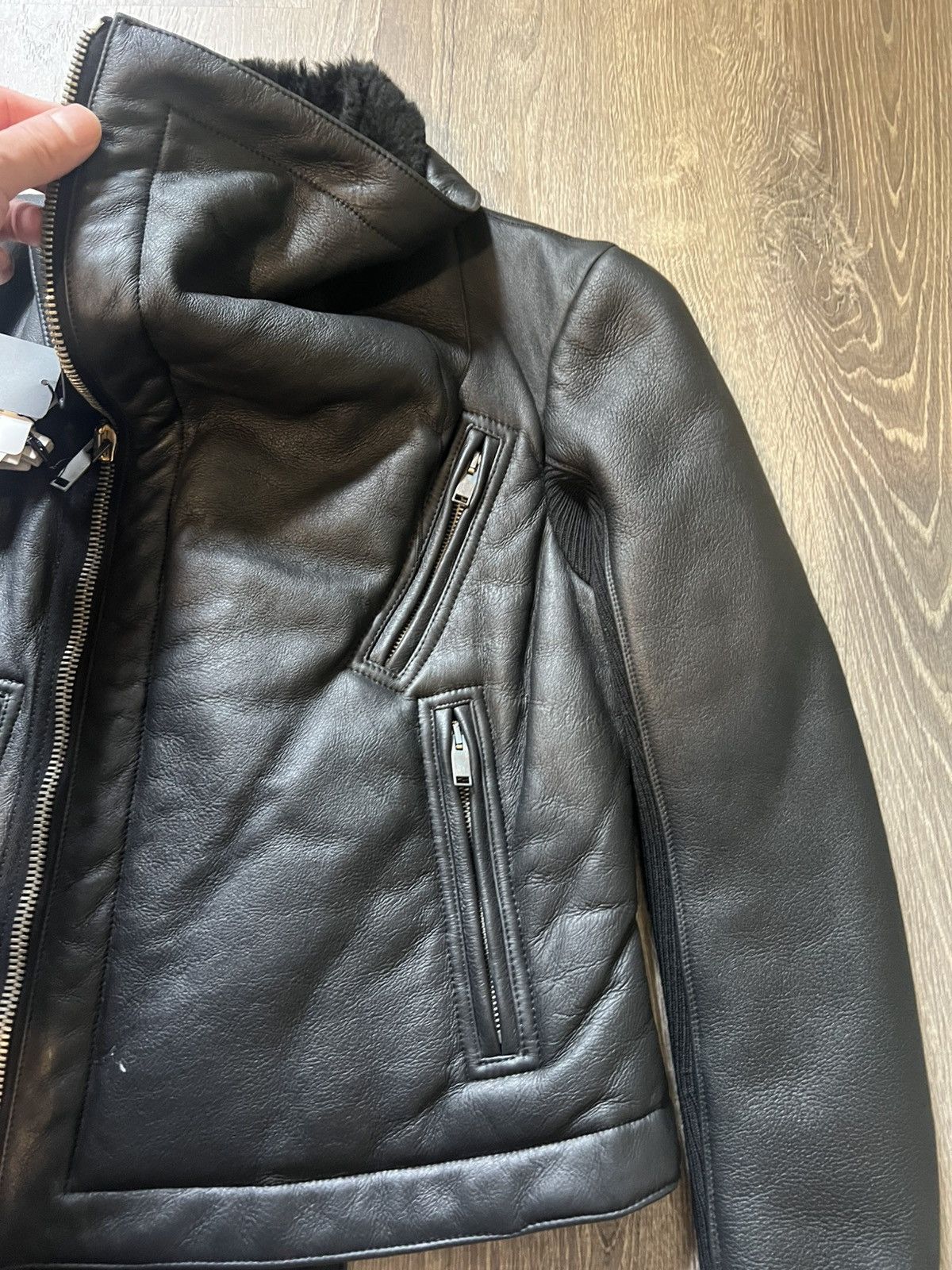 Rick Owens Rick Owens FW13 Plinth Leather Shearling Jacket Size XS / US 0-2 / IT 36-38 - 3 Thumbnail