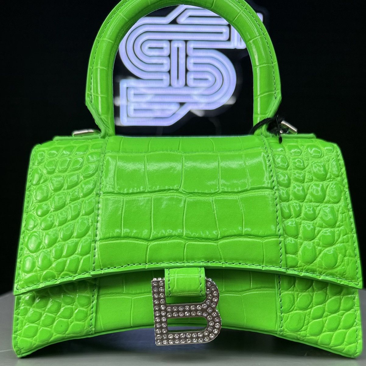 Balenciaga Balenciaga Hourglass S Embroidered Croc Size ONE SIZE - 6 Thumbnail