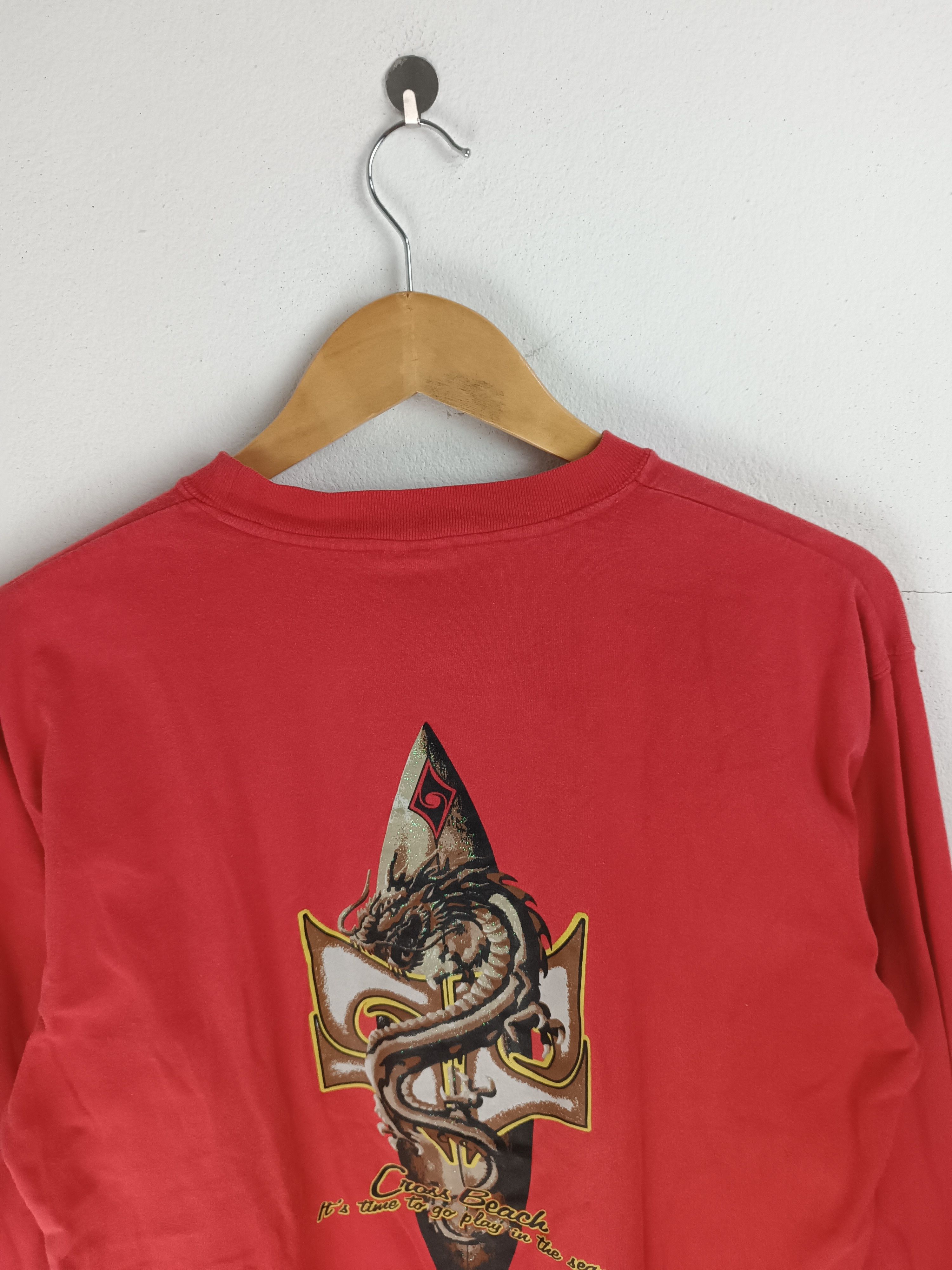 Vintage VINTAGE CROSS BEACH DRAGON SURF LOGO BEACH TEE jnco dogtown Size US M / EU 48-50 / 2 - 17 Thumbnail