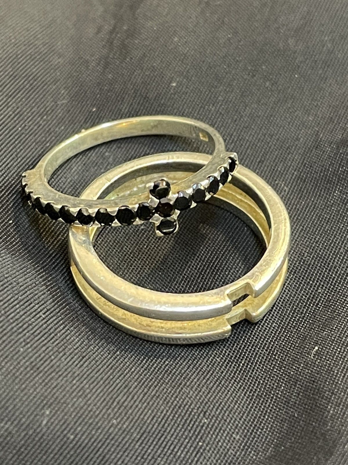 Black Gem Ring 925 silver