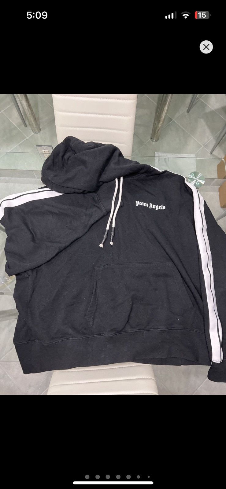 Palm Angels Palm Angels Classic Side Stripe Black Hoodie made in Italy Size US L / EU 52-54 / 3 - 1 Thumbnail