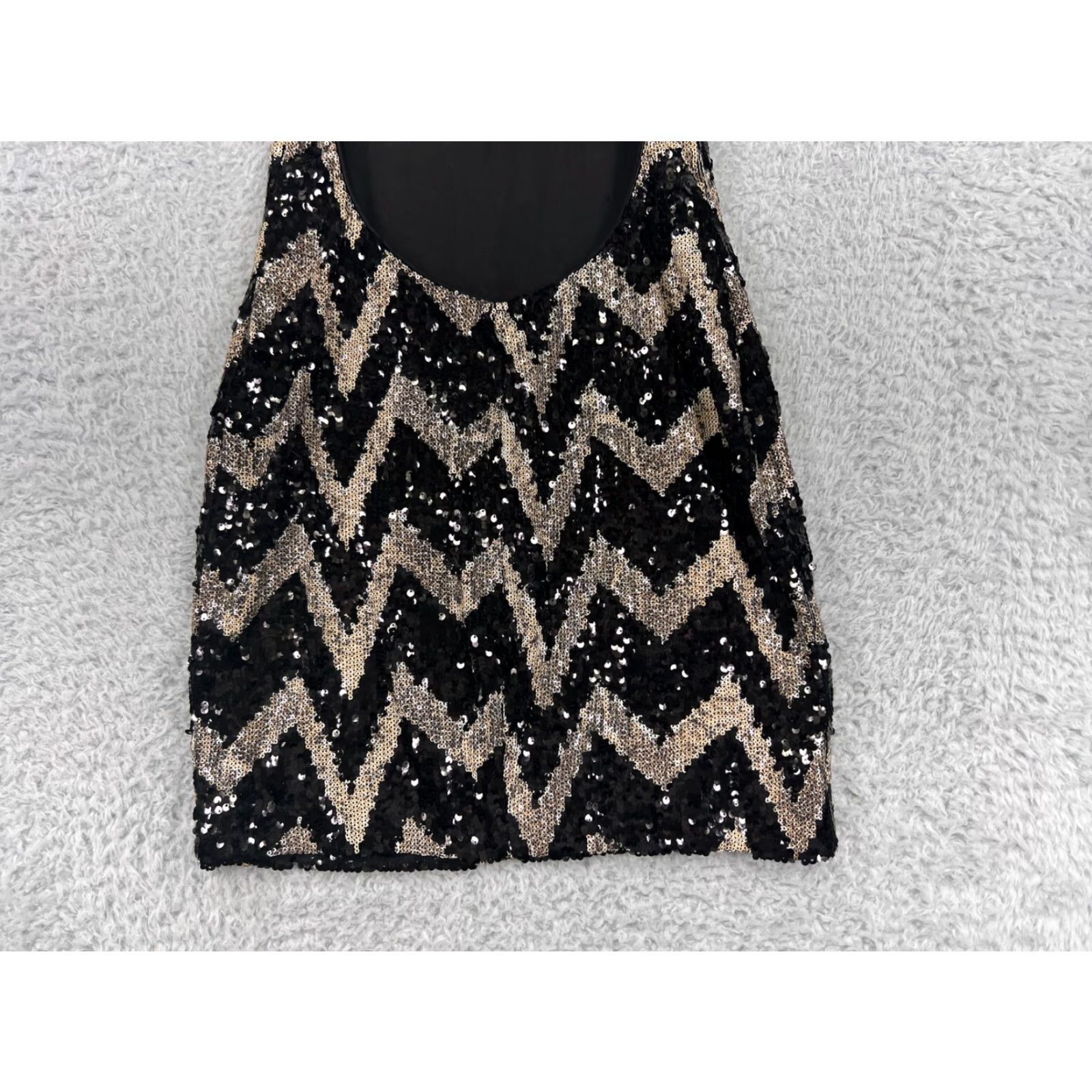 Dress the Population Dress The Population Dress Women's Medium Black Silver Stripes Sequin Open Back Dress Size M / US 6-8 / IT 42-44 - 6 Thumbnail