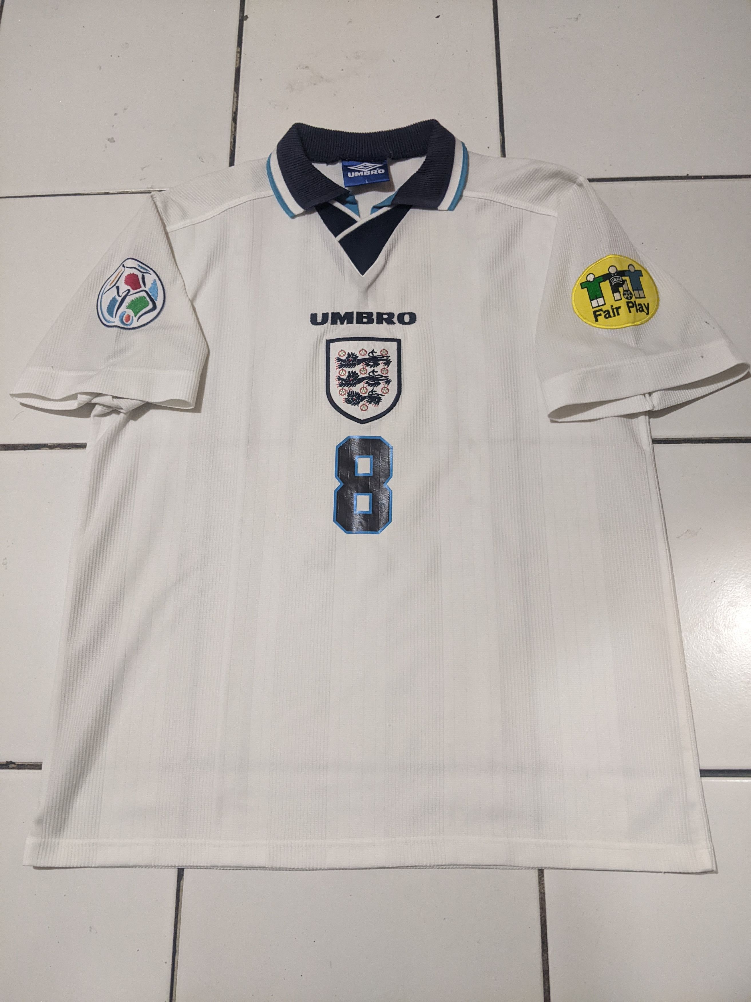 Umbro England euro cup 1996 Gascoigne football shirt Size US L / EU 52-54 / 3 - 1 Thumbnail