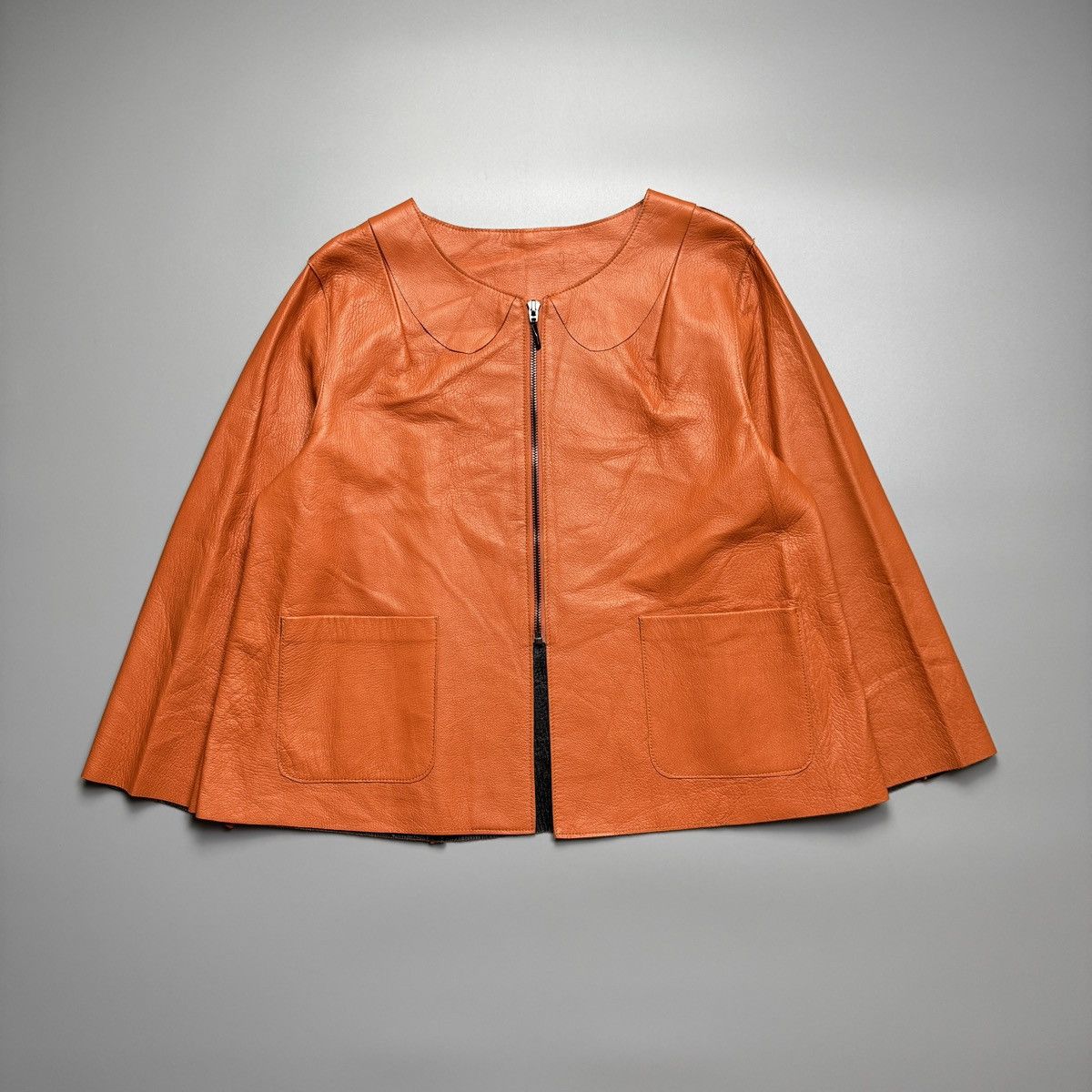 Marni Marni - Light weight orange leather zip up - Jacket Size M / US 6-8 / IT 42-44 - 1 Thumbnail