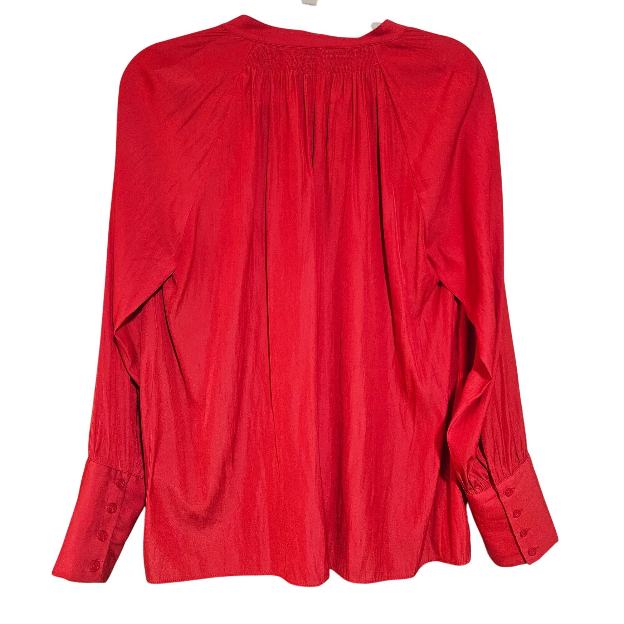 Other Chelsea28 Red Satin Blouse Large Romantic Holiday Glam State Size L / US 10 / IT 46 - 3 Thumbnail