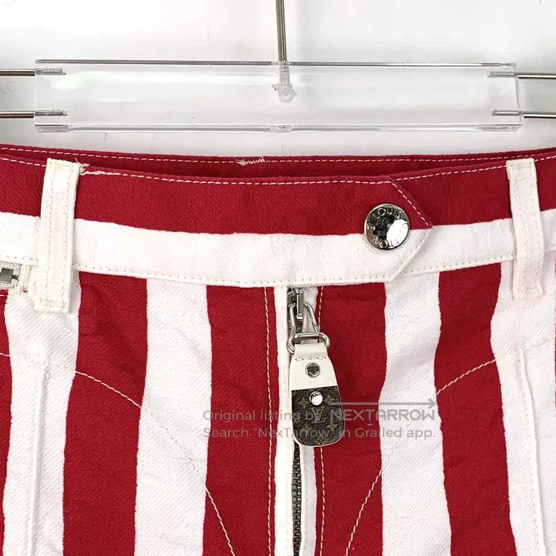 Louis Vuitton Louis Vuitton Red and White Striped Casual Pants . Size 22" - 3 Thumbnail