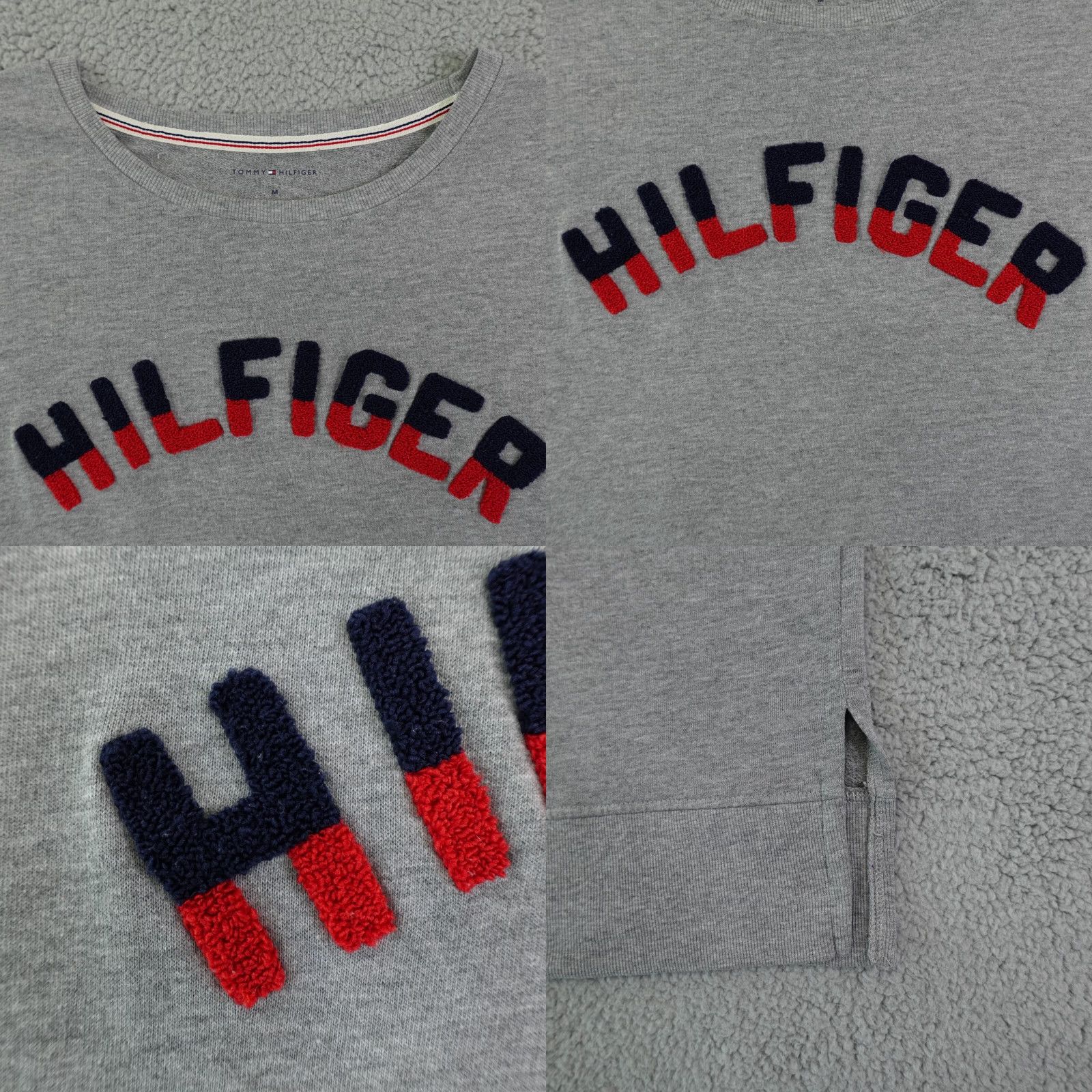 Tommy Hilfiger Tommy Hilfiger Sweatshirt Women Medium Gray Raised Carpet Spell Out Logo Sweater Size M / US 6-8 / IT 42-44 - 8 Thumbnail