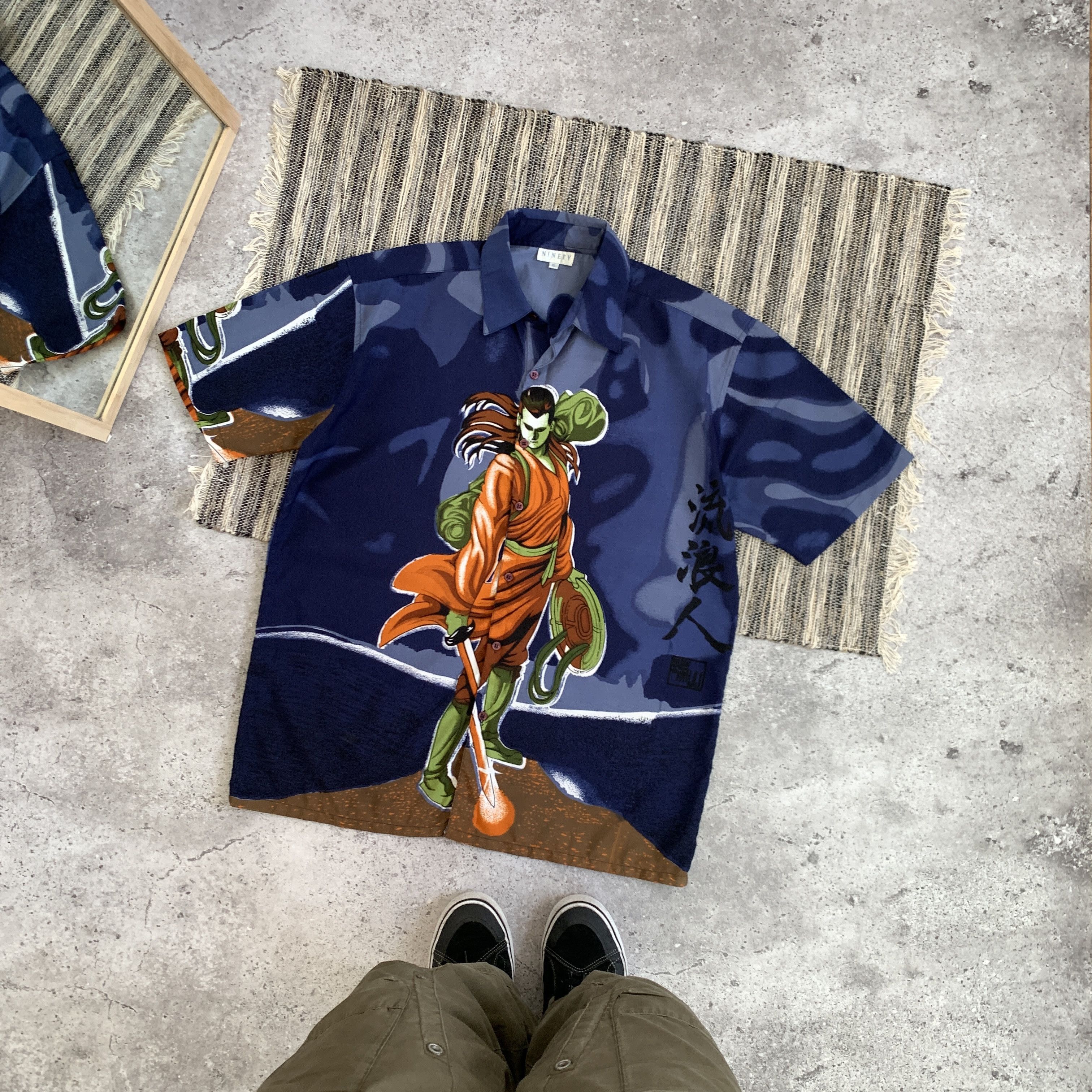 Japanese Brand Vintage Japaneese 90s Anime Button Up Shortsleeve Shirt Size US XL / EU 56 / 4 - 1 Thumbnail