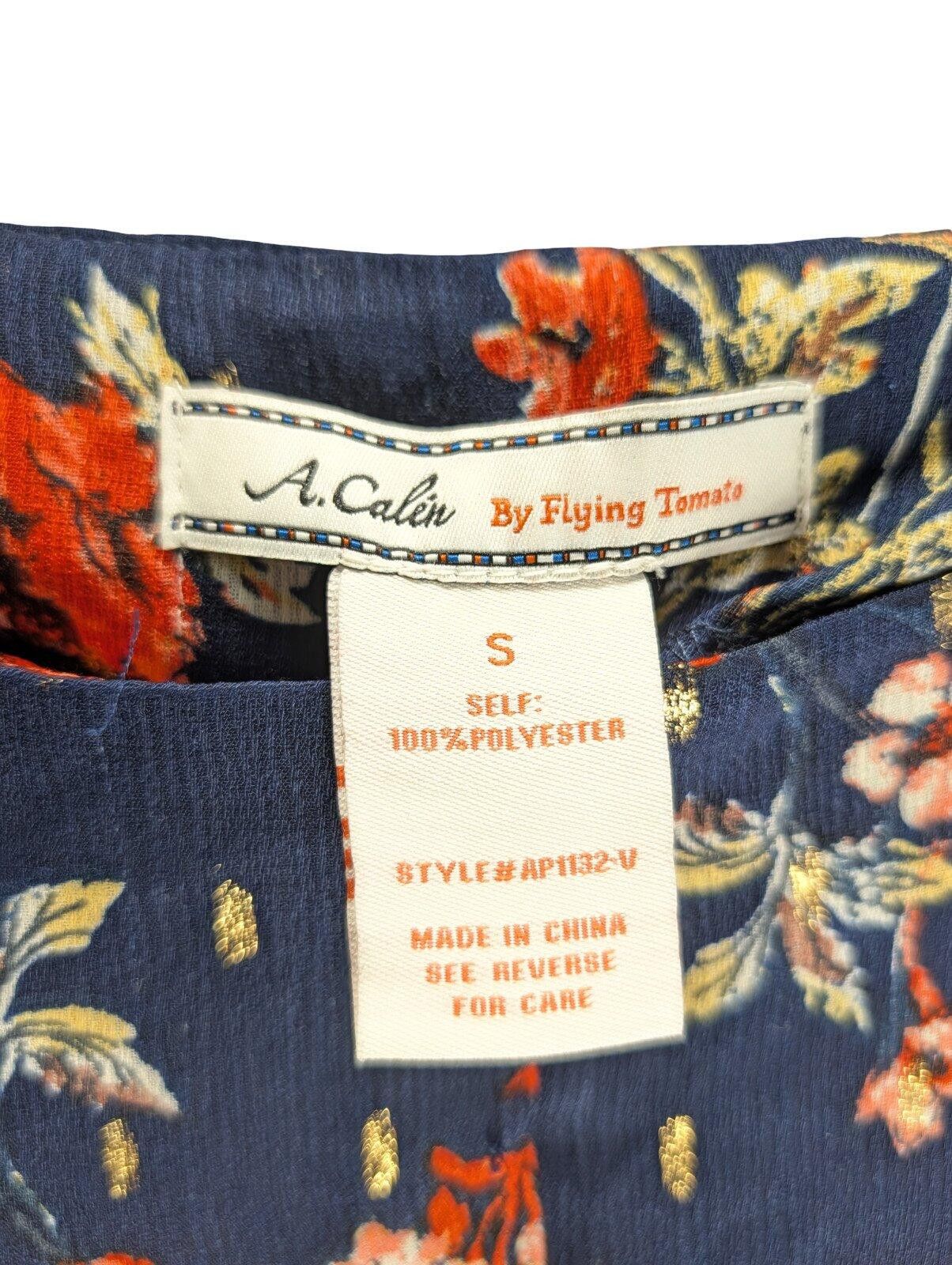 Other A.Calvin by Flying Tomato Maxi Pants Small Floral Print Navy Size 28" / US 6 / IT 42 - 5 Thumbnail