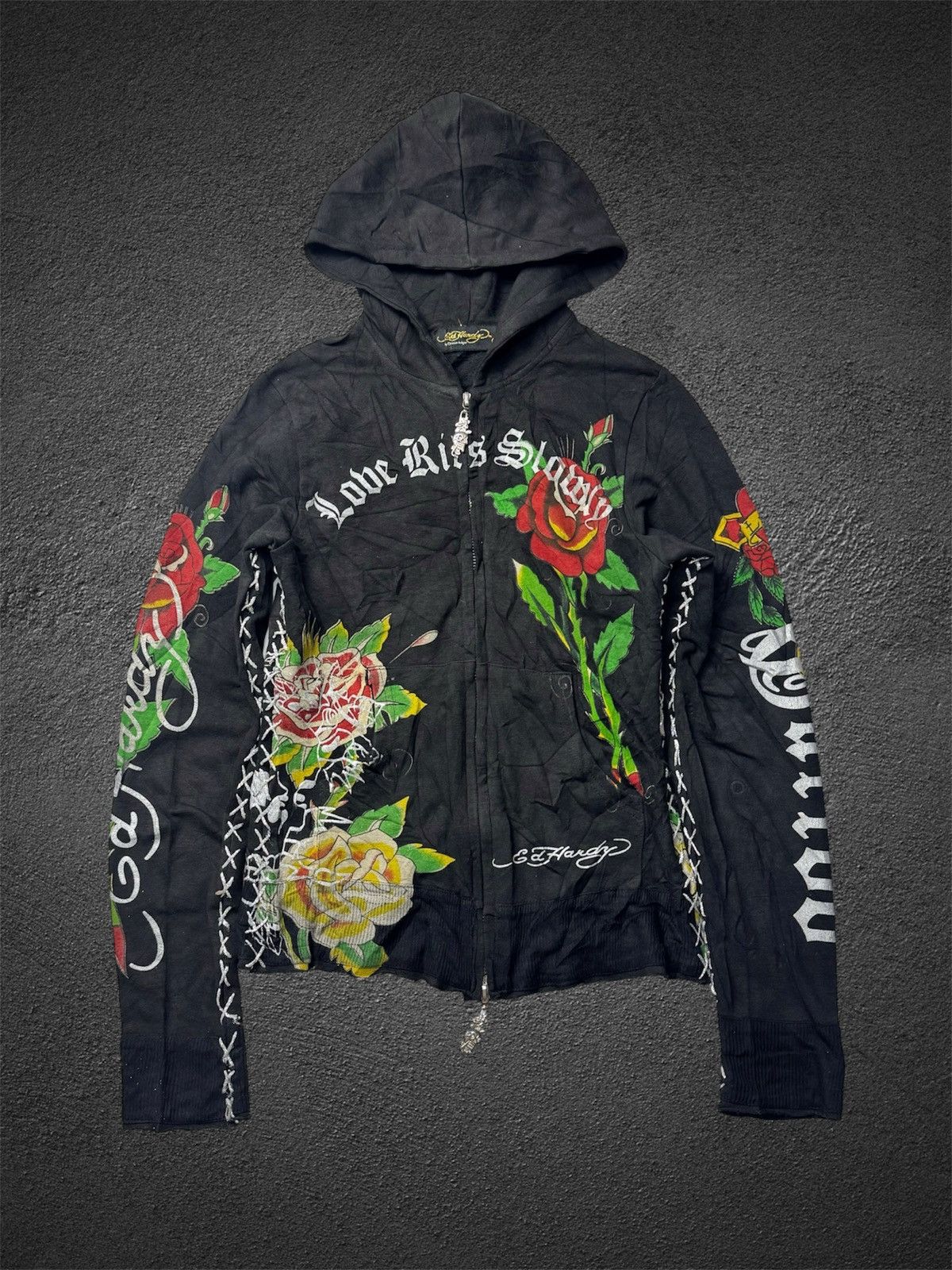 Japanese Brand Gothic Punk Styled Ed Hardy Zipper Hoodie Skulls Size US S / EU 44-46 / 1 - 2 Thumbnail