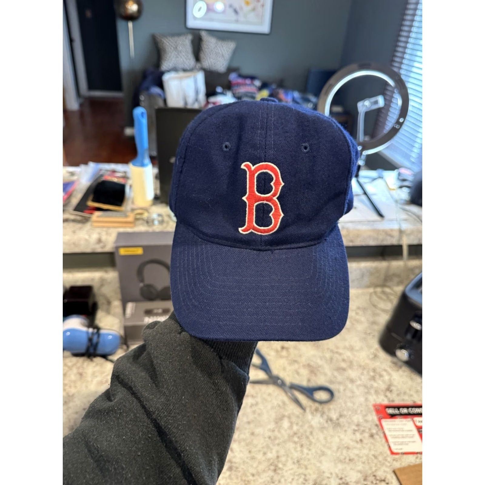 Vintage VINTAGE The G Cap Red Sox Blue Wool Blend SnapBack Hat Cap 90s Sports Mens One Size Blue Size ONE SIZE - 2 Thumbnail
