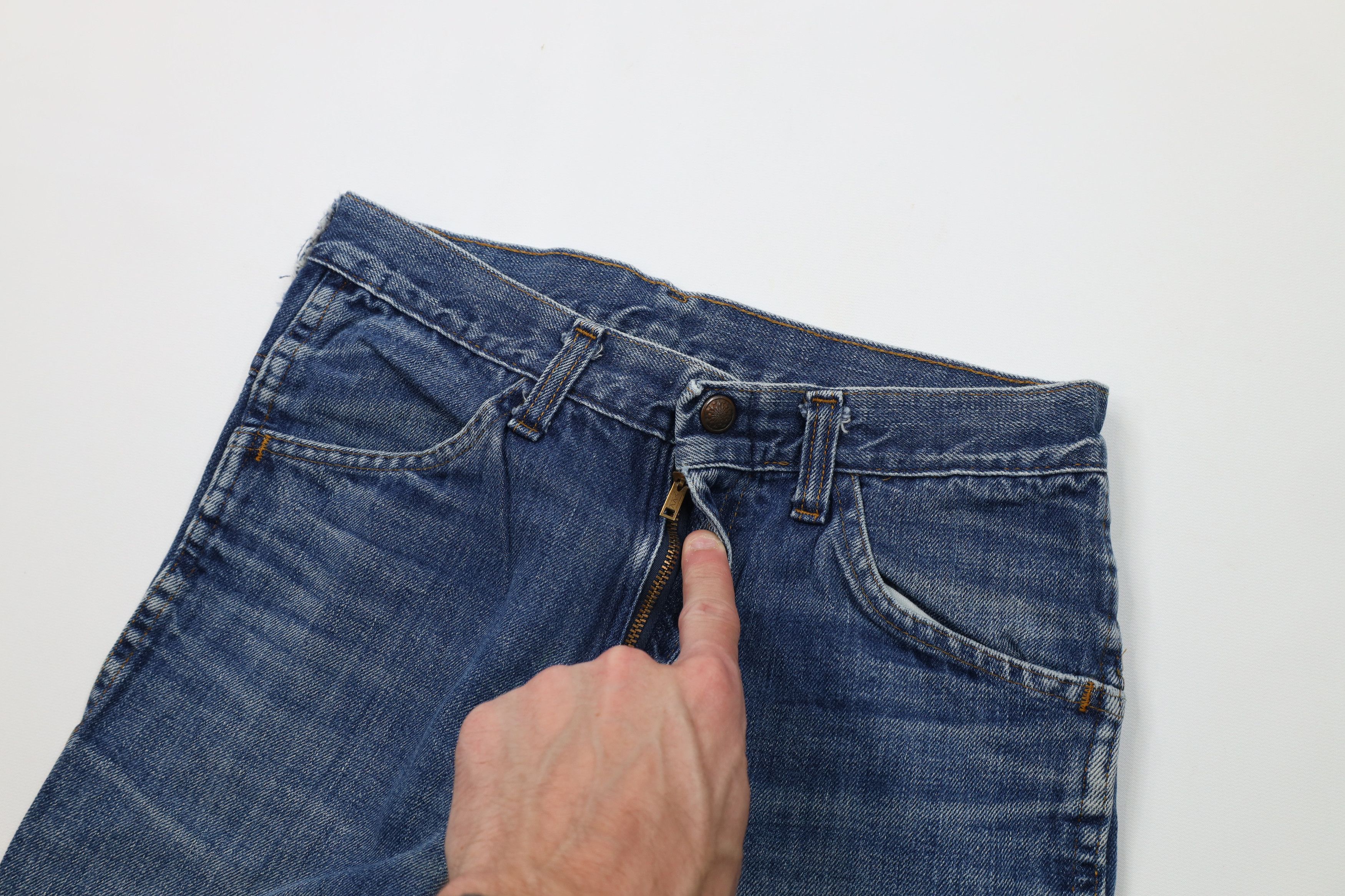Vintage Vintage 70s Streetwear Straight Leg Denim Jeans Blue Cotton Size 27" / US 4 / IT 40 - 8 Thumbnail